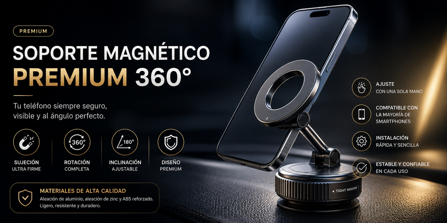 Soporte Magnético Ajustable 360° para Teléfono