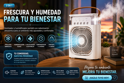 Ventilador Humidificador Portátil 2 en 1